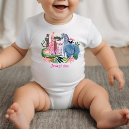 Body Para Bebê Safari jungle animals girl birthday