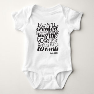 Body Para Bebê Salmo 139:13 Pois tu criaste o meu ser mais íntimo