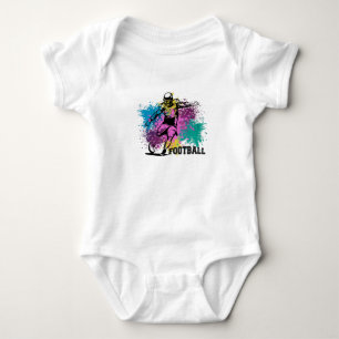 Body Para Bebê Salpicos de Cores de Futebol Americano Grunge