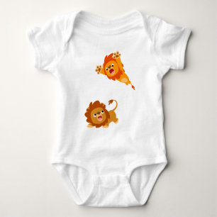 Body Para Bebê Saltando e saltando! Cartoon Lions Baby