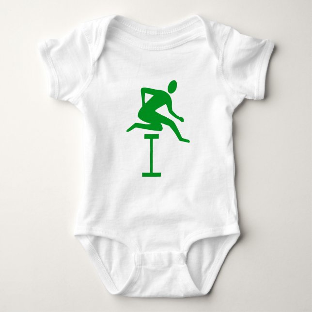 Body Para Bebê Saltando obstáculos - Grama Verde (Frente)
