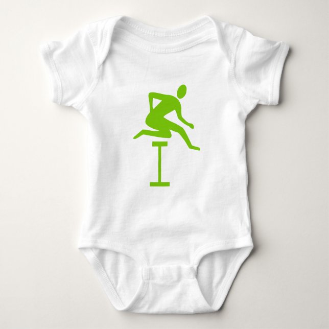 Body Para Bebê Saltando obstáculos - Verde Martian (Frente)