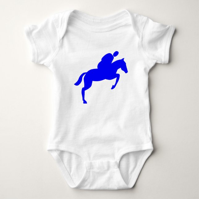 Body Para Bebê Salto de Cavalo - Azul (Frente)
