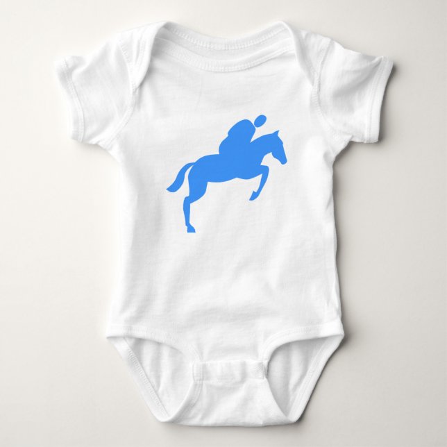 Body Para Bebê Salto de Cavalo - Azul-Bebê (Frente)