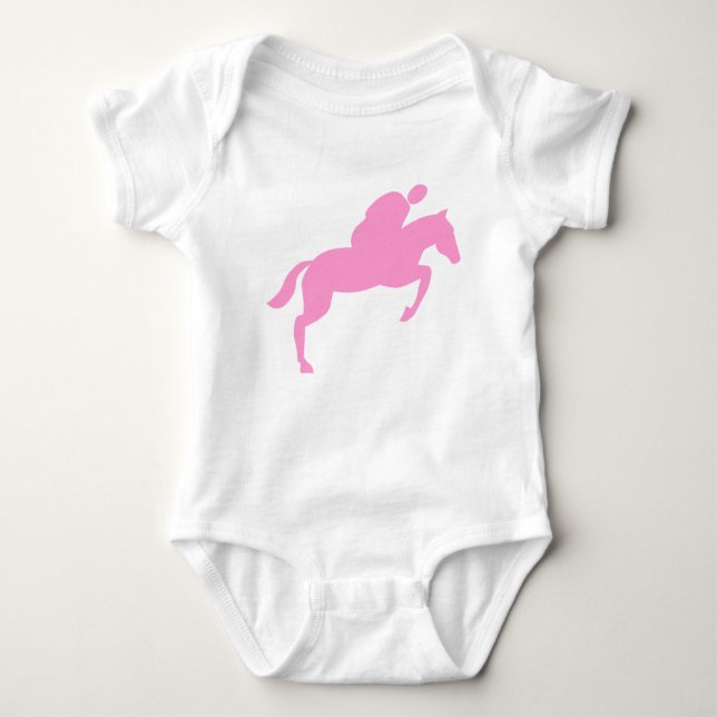 Body Para Bebê Salto de Cavalo - Rosa (Frente)