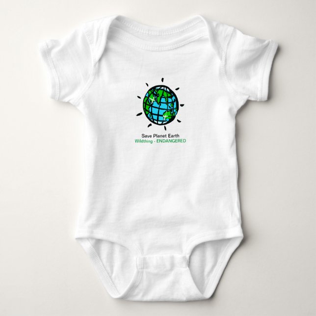 Body Para Bebê Salve o planeta Terra - Wildthing - Conservação - (Frente)