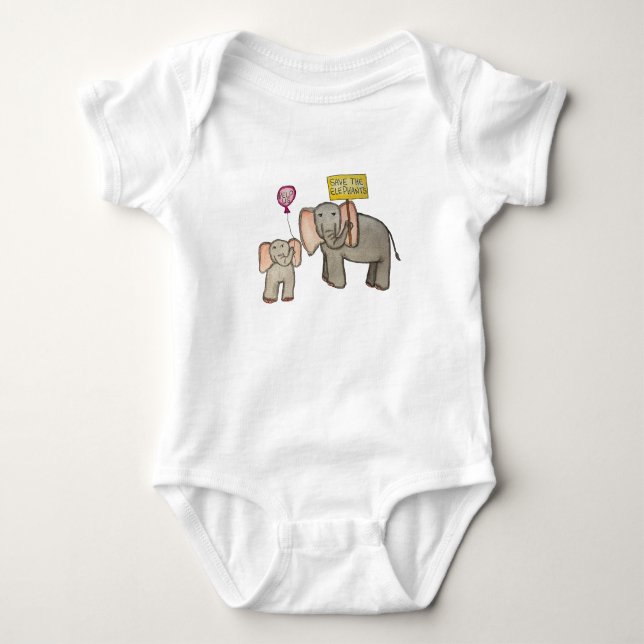Body Para Bebê Salve os Elefantes (Frente)