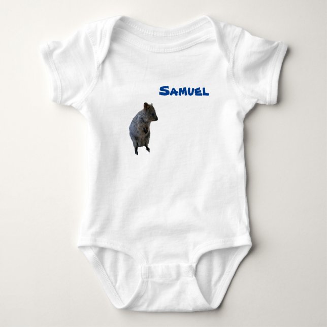Body Para Bebê Samuel name With Aussie Quokka, Baby Bodycase (Frente)