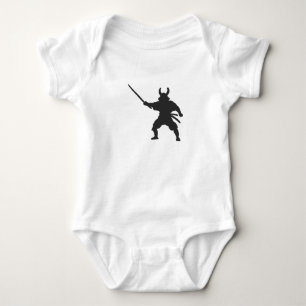 Body Para Bebê Samurai Warrior com espada - Escolha a cor de trás
