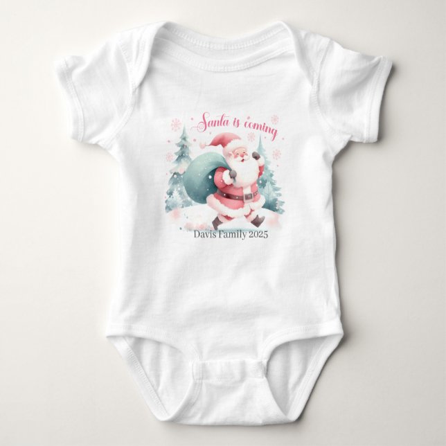Body Para Bebê Santa Christmas Baby Bodysuit (Frente)