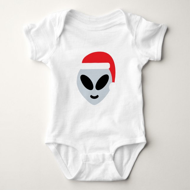 Body Para Bebê santa claus alienígena emoji (Frente)