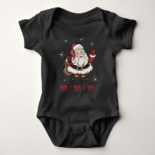 Body Para Bebê Santa Claus Black Baby Bodface (Frente)