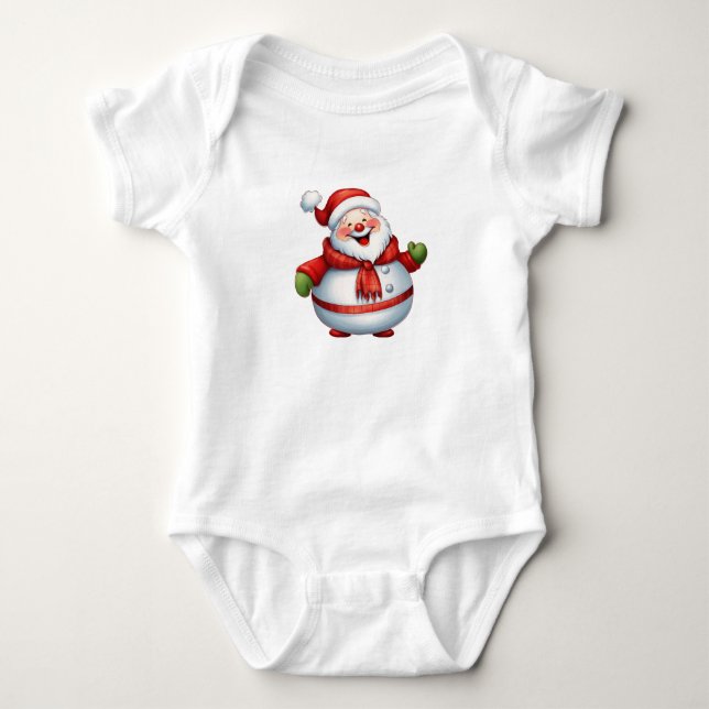 Body Para Bebê Santa Claus Snowman (Frente)