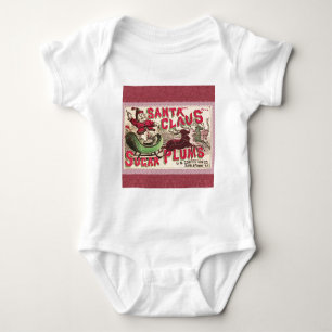 Body Para Bebê Santa Claus Vintage Ilustração Sleigh