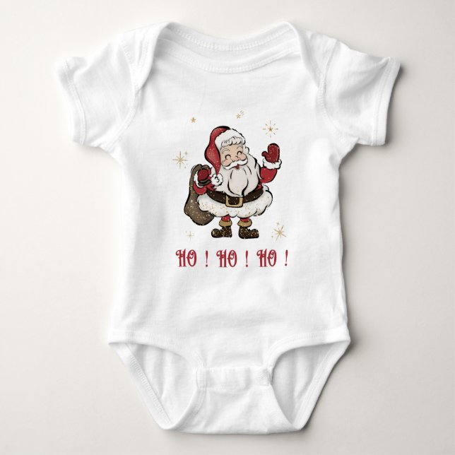 Body Para Bebê Santa Claus White Baby Bodface (Frente)