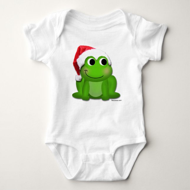 Body Para Bebê Santa Hat Froggy Criança de Natal Creeper / Onsie (Frente)