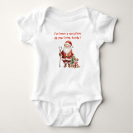 Body Para Bebê Santa & Puppy - I've Been Good Boy All Year Santa