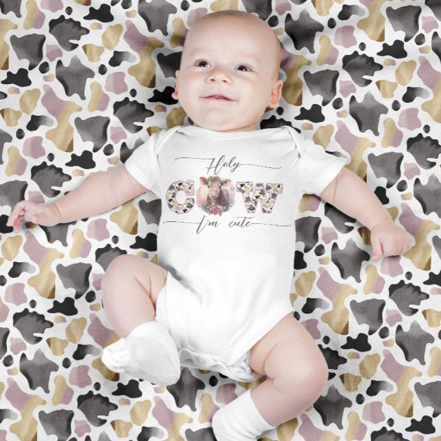 Body Para Bebê Santa vaca, eu sou uma menina rosa e bonita (Criador carregado)