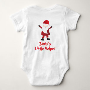 Body Para Bebê Santas Little Helper Cute Santa Claus Red