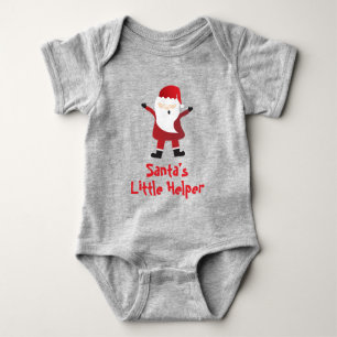 Body Para Bebê Santas Little Helper Cute Santa Claus Red