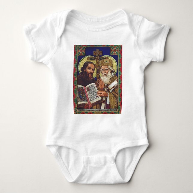 Body Para Bebê Santos Cyril e Metodius Patrons da Europa (Frente)