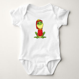 Body Para Bebê Sapo como Bombeiro com Capacete