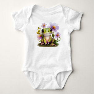 Body Para Bebê Sapo em Flores