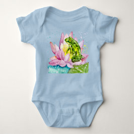 Body Para Bebê Sapo engraçado num lótus