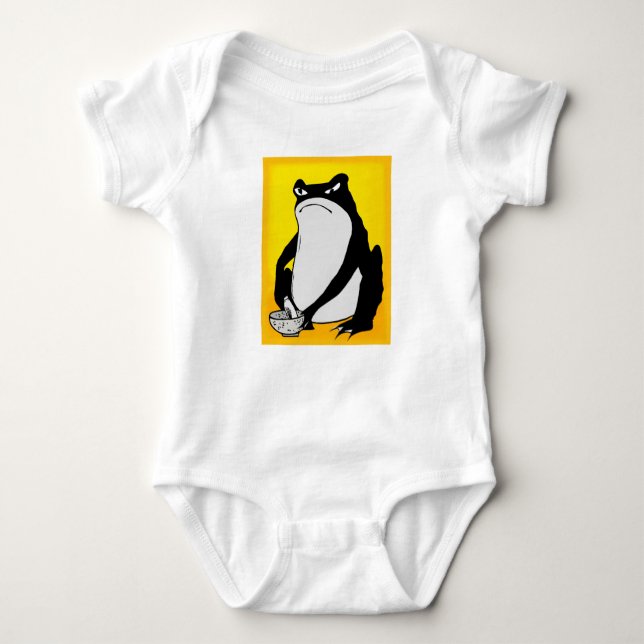 Body Para Bebê Sapo rabugento desenhando arte japonesa por Matsum (Frente)