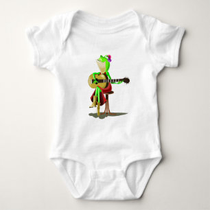 Body Para Bebê Sapo Tocando Violão - Pintura - Engraçado