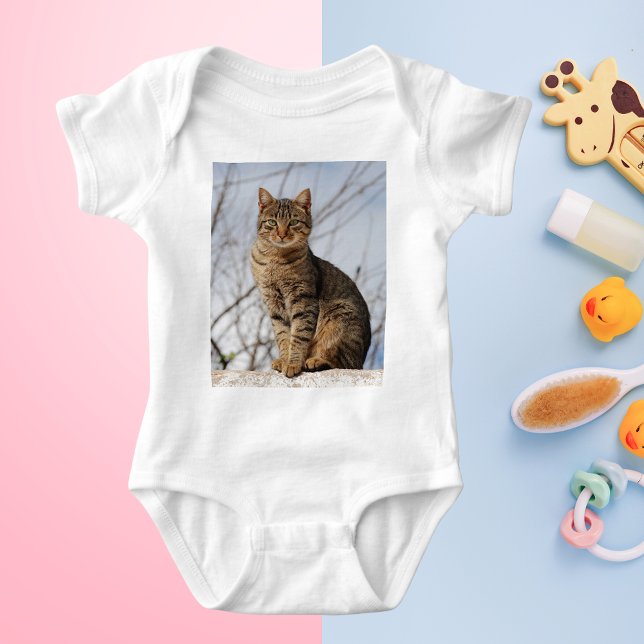 Body Para Bebê Sarda Tabby Cat (Mackerel Tabby Cat Baby Bodysuit)