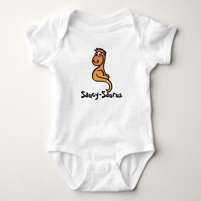 Body Para Bebê Saucy-Saurus: Charme Dinossauro Caprichoso (Frente)