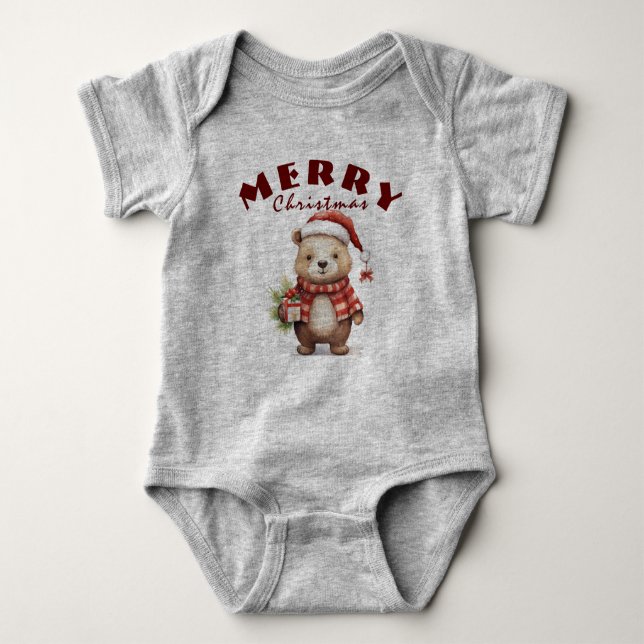 Body Para Bebê Saudação de Natal (Frente)