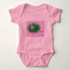 Body Para Bebê Saudações de Páscoa Deptford Rosa Flor Silvestre