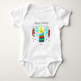 Body Para Bebê Saudações de Vela de Aniversário Bebê Jersey Bodys
