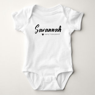 Body Para Bebê Savannah Name Reveal Meaning Minimal Modern Black
