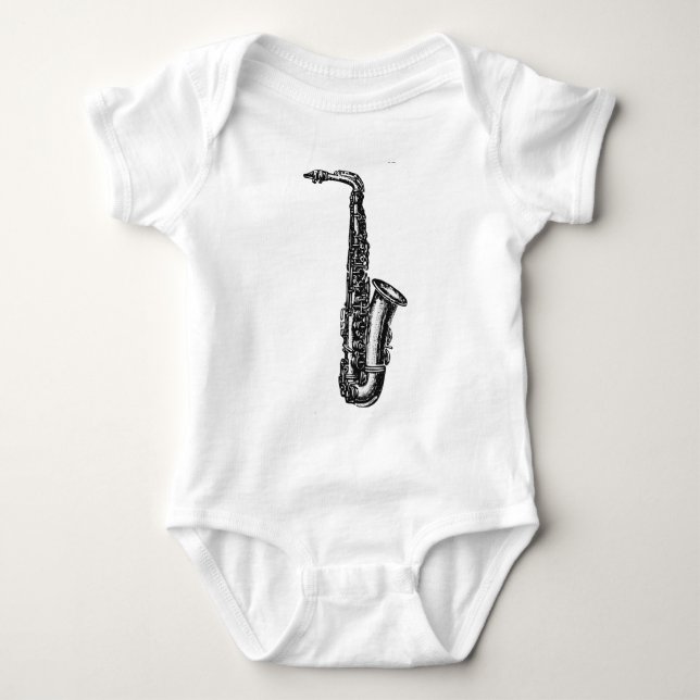 Body Para Bebê Saxofone do alto (Frente)