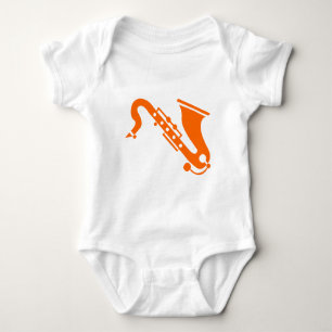 Body Para Bebê Saxofone - Laranja