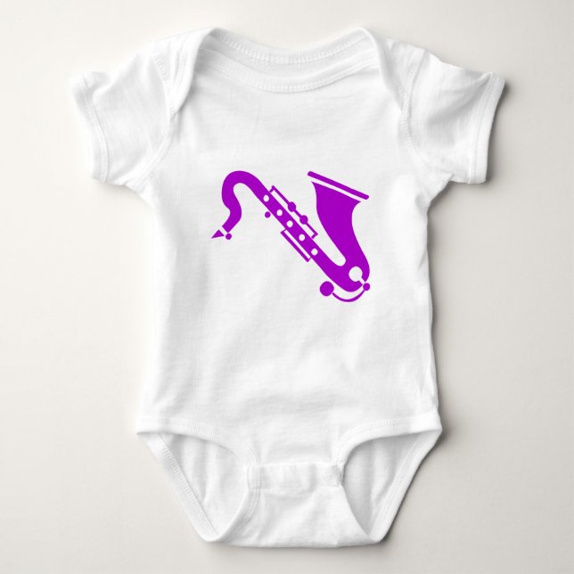 Body Para Bebê Saxofone - Roxo (Frente)
