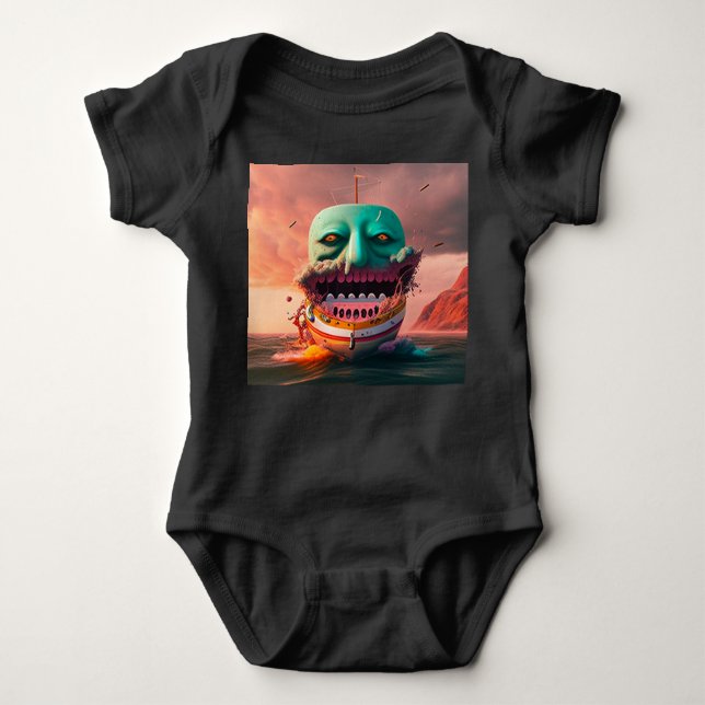 Body Para Bebê Scary boat (Frente)