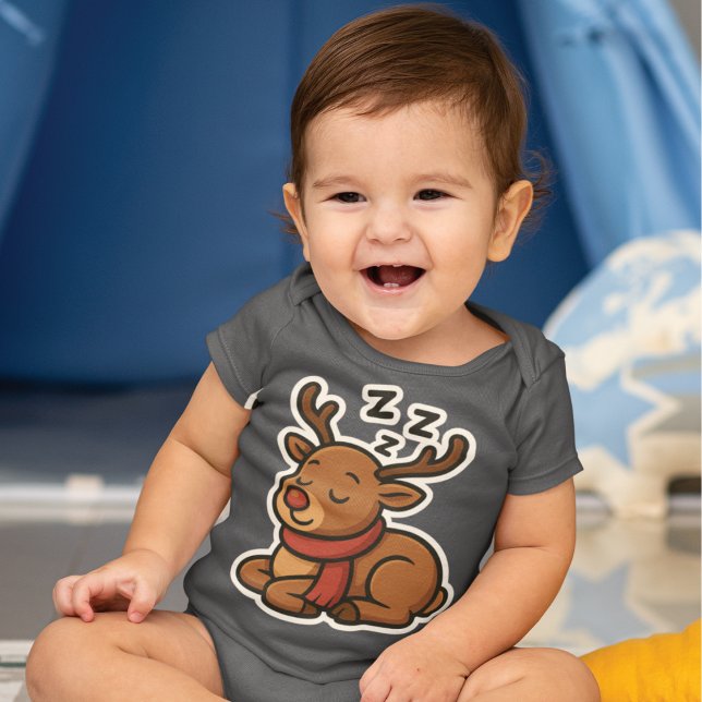 Body Para Bebê Schlafendes Rentier mit Schal (Criador carregado)
