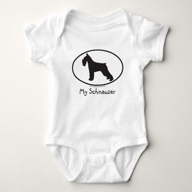 Body Para Bebê Schnauzer/Cão (Frente)