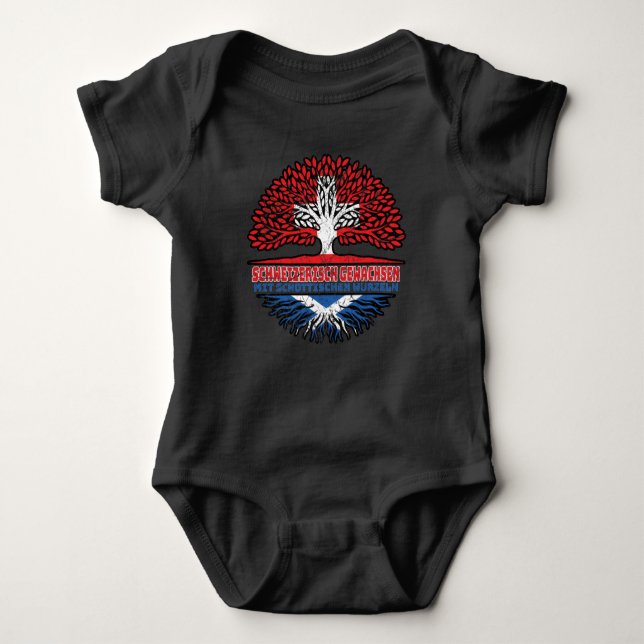 Body Para Bebê Schottland Schottisch Schweizer Schweiz Baum (Frente)