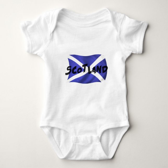 Body Para Bebê Scotland Wavy Flag (Frente)