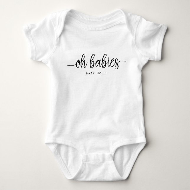 Body Para Bebê Script Moderno Oh Babies Mutliples Romper (Frente)