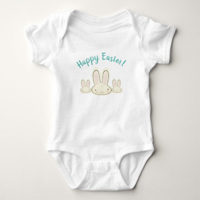 Body Para Bebê script personalizado de coelhos pastel fofinos do  (Frente)