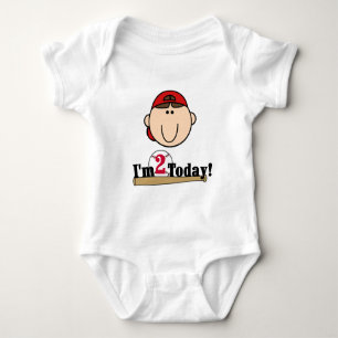 Body Para Bebê Segundo aniversário Brunette Baseball