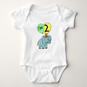 Body Para Bebê segundo aniversário Elefante