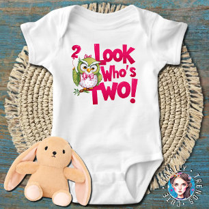 Body Para Bebê segundo aniversário Olhe Quem Dois