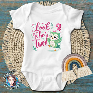 Body Para Bebê segundo aniversário Olhe Quem Dois